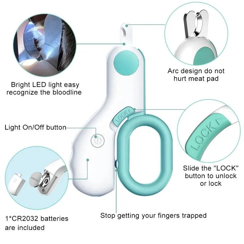 LED Light Cat Dog Nail Clipper by PETTY